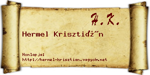 Hermel Krisztián névjegykártya